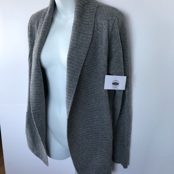 True Character Pure Cashmere Sweaters - ❤️ HOST PICK - True Character Cashmere NWT Grey Cardigan Shawl-neck Sweater sz S